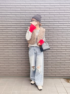 「アイテム（ボストンバッグ）」を使った、nenekokoさん（レディース・163cm）の秋コーディネート