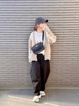 「アイテム（スウェットパンツ）」を使った、nenekokoさん（レディース・163cm）の冬コーディネート