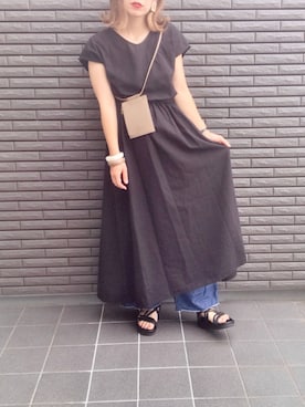 「LEPSIM（レプシィム）のベルトアツゾコサンダル　790591（サンダル）」を使った、nenekokoさん（レディース・163cm）の夏コーディネート
