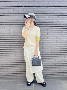 「アイテム（キャップ）」を使った、nenekokoさん（レディース・163cm）の夏コーディネート