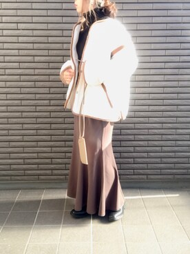 「ECRIRE（エクリール）のアイテム（ブルゾン）」を使った、nenekokoさん（レディース・163cm）の冬コーディネート