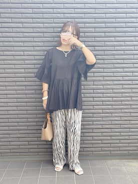 「Bifrost（ビフレスト）の2way ワンハンドルショルダーバッグ（ショルダーバッグ）」を使った、nenekokoさん（レディース・163cm）の夏コーディネート