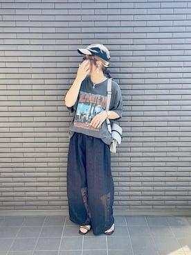 「アイテム（帽子）」を使った、nenekokoさん（レディース・163cm）の夏コーディネート