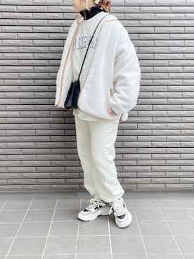 「ECRIRE（エクリール）のアイテム（ブルゾン）」を使った、nenekokoさん（レディース・163cm）の冬コーディネート