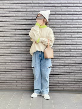 「Bifrost（ビフレスト）の2way ワンハンドルショルダーバッグ（ショルダーバッグ）」を使った、nenekokoさん（レディース・163cm）の冬コーディネート