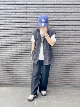 「しまむら（シマムラ）のアイテム（ベスト）」を使った、nenekokoさん（レディース・163cm）の夏コーディネート