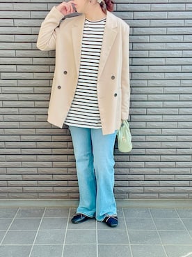 「EDWIN」｜「アイテム（バレエシューズ）」を使った、nenekokoさん（レディース・163cm）の春コーディネート