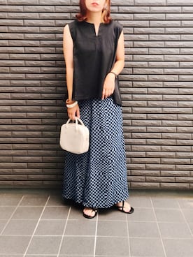 「ecrire×haushinka」｜nenekokoさん（レディース・163cm）の夏コーディネート
