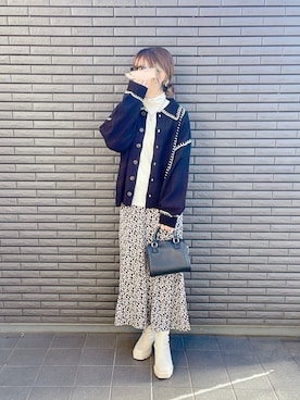 「AS KNOW AS plus（アズノゥアズプラス）のアイテム（トップス）」を使った、nenekokoさん（レディース・163cm）の秋コーディネート