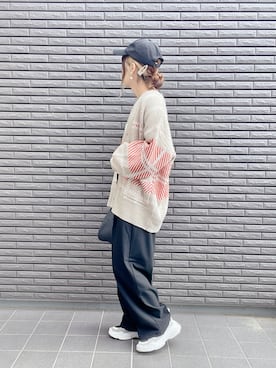 「noyau（ノヤウ）の厚底ダッドスニーカー（スニーカー）」を使った、nenekokoさん（レディース・163cm）の秋コーディネート