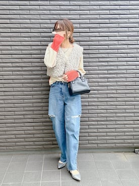 「アイテム（ボストンバッグ）」を使った、nenekokoさん（レディース・163cm）の秋コーディネート