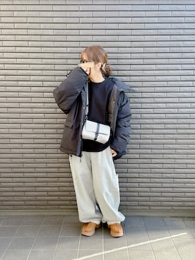 「アイテム（ダウンジャケット/コート）」を使った、nenekokoさん（レディース・163cm）の秋コーディネート