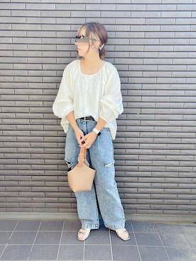 「Bifrost（ビフレスト）の2way ワンハンドルショルダーバッグ（ショルダーバッグ）」を使った、nenekokoさん（レディース・163cm）の春コーディネート