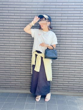 「ナロースカート」｜「アイテム（キャップ）」を使った、nenekokoさん（レディース・163cm）の夏コーディネート