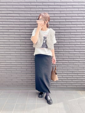 「アイテム（ベスト）」を使った、nenekokoさん（レディース・163cm）の秋コーディネート