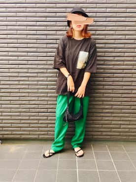 「カラー×コーデ」｜「アイテム（ボディバッグ/ウエストポーチ）」を使った、nenekokoさん（レディース・163cm）の夏コーディネート