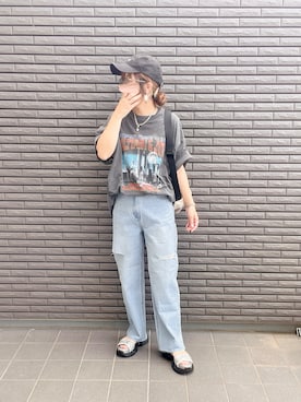 「アイテム（キャップ）」を使った、nenekokoさん（レディース・163cm）の秋コーディネート