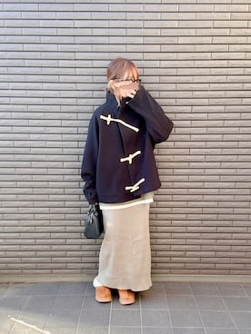 「アイテム（ダッフルコート）」を使った、nenekokoさん（レディース・163cm）の秋コーディネート