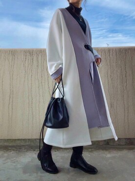 「配色」｜「アイテム（その他アウター）」を使った、nene07092720さん（レディース・163cm）の秋コーディネート
