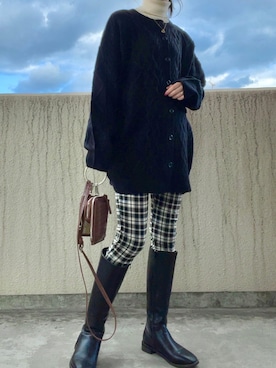 「チェック柄に恋してる」｜「アイテム（その他トップス）」を使った、nene07092720さん（レディース・163cm）の冬コーディネート
