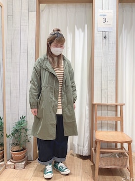 「サマンサ モスモス(Samansa Mos2)」｜「アイテム（モッズコート）」を使った、たむら  はるかさん（レディース・164cm）の冬コーディネート