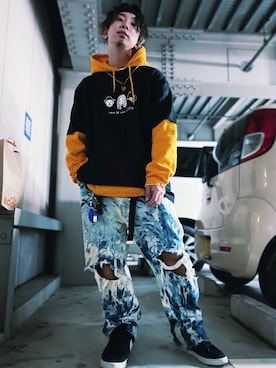 「yellow」｜😈283😈さん（メンズ・165cm）の冬コーディネート