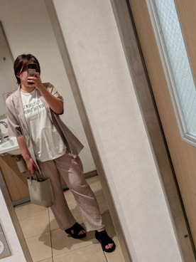 「COLONY 2139（コロニートゥーワンスリーナイン）のリッチコットンロゴタンクトップ（タンクトップ、ホワイト系）」を使った、asu🍋(復活)さん（レディース・152cm）の夏コーディネート