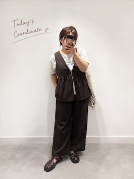 「Avail（アベイル）のネットバッグ（ショルダーバッグ、ホワイト系）」を使った、asu🍋(復活)さん（レディース・152cm）の夏コーディネート