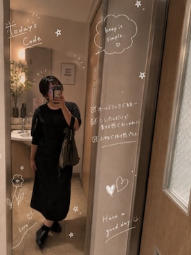 「不明のロゴテープバッグ（トートバッグ、グリーン系）」を使った、asu🍋(復活)さん（レディース・152cm）の夏コーディネート