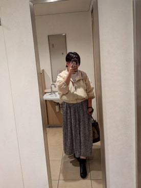 「w closet（ダブルクローゼット）のフードつきドロップショルダーブルゾン（ブルゾン、ベージュ系）」を使った、asu🍋(復活)さん（レディース・152cm）の夏コーディネート