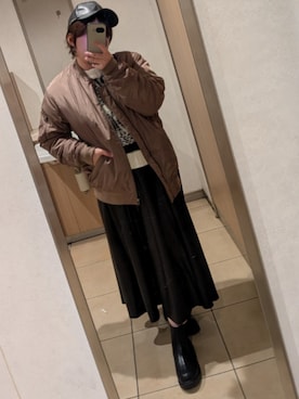 「アイテム（キャップ）」を使った、asu🍋(復活)さん（レディース・152cm・20代）の冬コーディネート