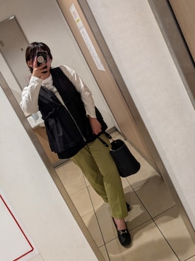 「RMAFのバルーンベスト（ベスト、ブラック系）」を使った、asu🍋(復活)さん（レディース・152cm）の春コーディネート