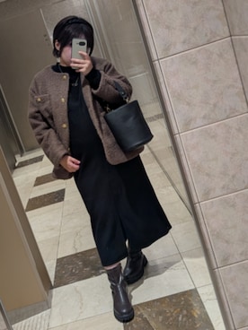 「アイテム（ノーカラーコート）」を使った、asu🍋(復活)さん（レディース・152cm・20代）の冬コーディネート