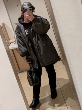 「アイテム（キャップ）」を使った、asu🍋(復活)さん（レディース・152cm・20代）の冬コーディネート