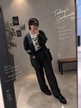 「不明のフォトロゴプリントT（Tシャツ/カットソー、ホワイト系）」を使った、asu🍋(復活)さん（レディース・152cm）の秋コーディネート