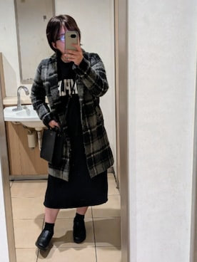 「DAISO（DAISO）のアイテム（バッグ）」を使った、asu🍋(復活)さん（レディース・152cm）の冬コーディネート