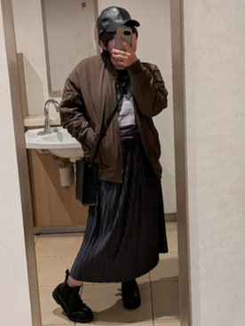 「アイテム（キャップ）」を使った、asu🍋(復活)さん（レディース・152cm・30代）の冬コーディネート