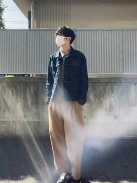 「HALFMAN（ハーフマン）のアイテム」を使った、hiroさん（メンズ・183cm）の秋コーディネート