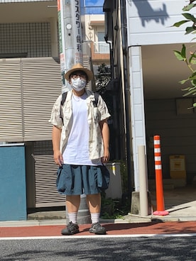「ANGLAN（アングラン）のアイテム」を使った、Haru🧓🏽さん（レディース・168cm）の夏コーディネート