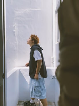 「KEEN（キーン）のアイテム（ブラック系）」を使った、Haru🧓🏽さん（レディース・168cm）の夏コーディネート