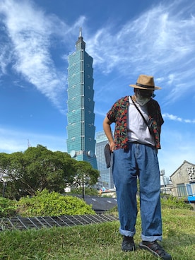 「KEEN（キーン）のアイテム（ブラック系）」を使った、Haru🧓🏽さん（レディース・168cm）の夏コーディネート