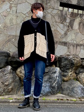 「DEVICE（デバイス）の【WEARISTA こーせ ×DEVICE コラボ】Rename フロントバックル ショルダーバッグ（ショルダーバッグ）」を使った、りゅうさん（メンズ・175cm）の春コーディネート