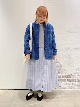 「アイテム（ワンピース/ドレス、ブルー系）」を使った、ささき｟名古屋/イオンモール大高｠さん（レディース・153cm）の冬コーディネート