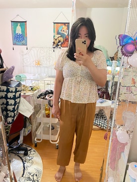 「H&M（エイチ・アンド・エム）のアイテム（チノパンツ）」を使った、宅女su さん（レディース・163cm）の夏コーディネート