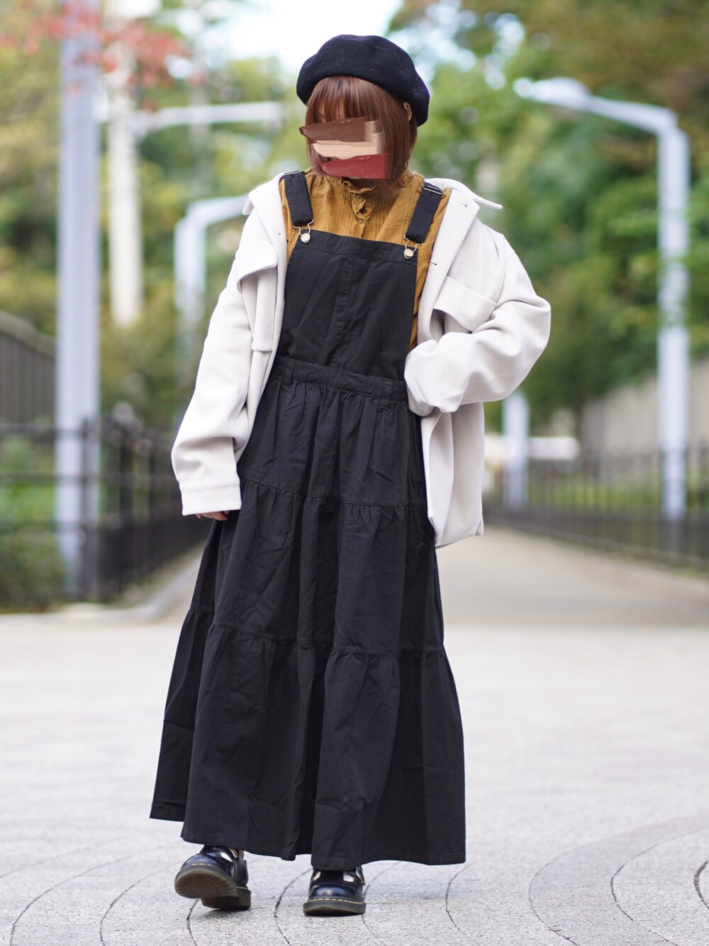 「Samansa Mos2のスタンドネックフリルブラウス（シャツ/ブラウス、イエロー系）」を使った、ぬこさん（レディース・153cm）の秋コーディネートの1枚目の写真