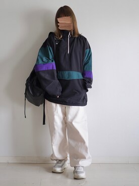 「DEVICE（デバイス）のアイテム（バックパック/リュック）」を使った、ぬこさん（レディース・153cm）の春コーディネート