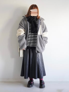 「ETELIO（エテリオ）のアイテム（その他アウター）」を使った、ぬこさん（レディース・153cm）の冬コーディネート