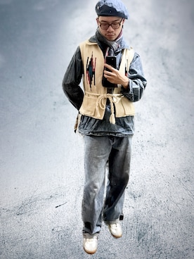 「ORTEGA'S（オルテガ）のアイテム」を使った、Yu Shan Shenさん（メンズ・173cm）の冬コーディネート