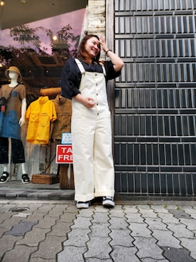 「アビレックス(AVIREX)」｜「アイテム（オールインワン・サロペット）」を使った、AYNさん（レディース・157cm）の夏コーディネート