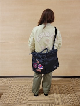 「秋先取りコーデ」｜「アイテム（MA-1）」を使った、AYNさん（レディース・157cm）の秋コーディネート